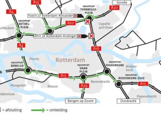 Weekendafsluiting A16 tussen Terbregseplein en Rotterdam Kralingen van 11 tot 14 juni 2021