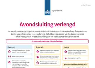 Avondsluiting wordt verlengd tot 14 januari , basisonderwijs week eerder kerstvakantie