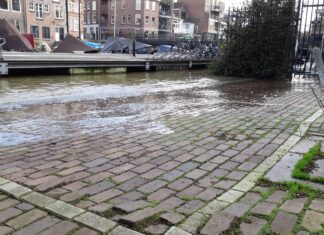 Storm Eunice zorgt voor hoge waterstand in Dordrecht