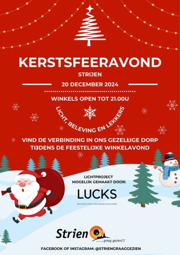 Kerstsfeeravond in Strijen op 20 december 2024