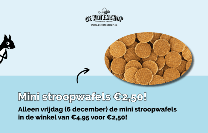 Mini stroopwafels in de winkel van De Notenshop!