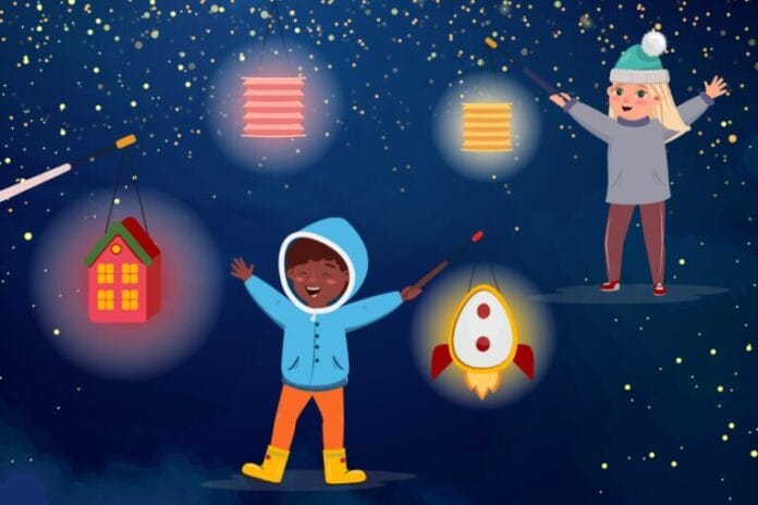 Sfeervol verlichte straten door lampionoptocht in Oud-Beijerland