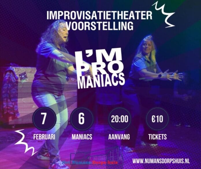 Lachen verzekerd met de Impromaniacs op vrijdag 7 februari in Numansdorp!
