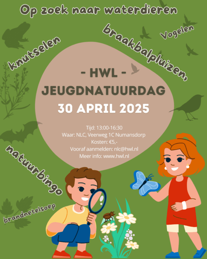 Jeugdnatuurdag op woensdag 30 april in Nationaal Landschap Centrum in Numansdorp