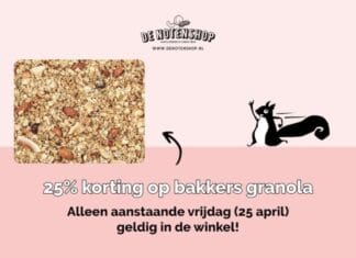 Scoor in de winkel bakkers granola met 25% korting!