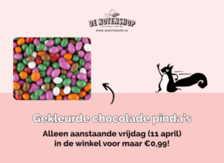 Gekleurde chocolade pinda’s: alleen vrijdag voor €0,99!