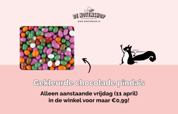 Gekleurde chocolade pinda’s: alleen vrijdag voor €0,99!