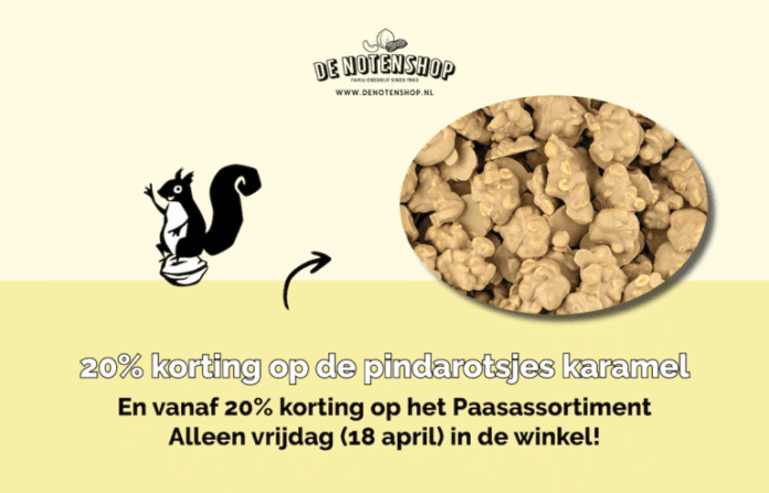 Shop vrijdag Pindarotsjes en Paasproducten met korting!