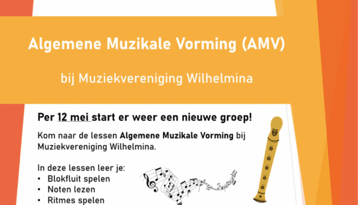 Nieuwe cursus Algemene Muzikale Vorming start op 12 mei bij Muziekvereniging Wilhelmina