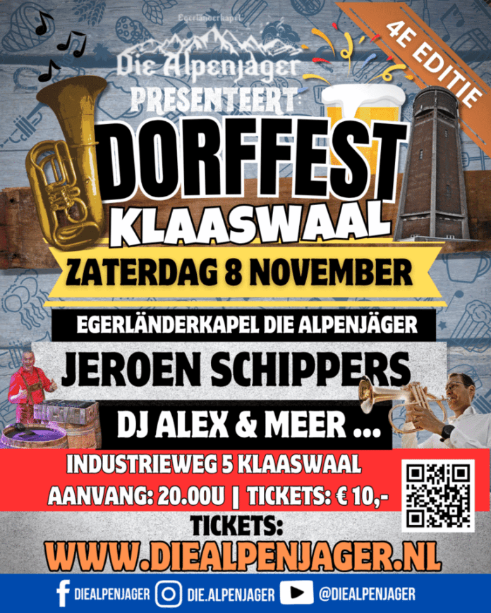 Dorffest Klaaswaal keert terug op zaterdag 8 november