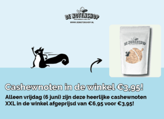 Alleen vrijdag 6 juni: Cashewnoten XXL gebrand & gezouten 400 gram in de winkel van De Notenshop!