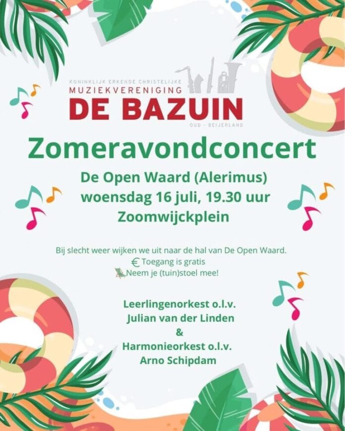 De zomervakantie van 2025 wordt muzikaal ingeluid door Muziekvereniging De Bazuin!