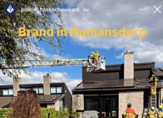 Brand op dak van woning in Numansdorp