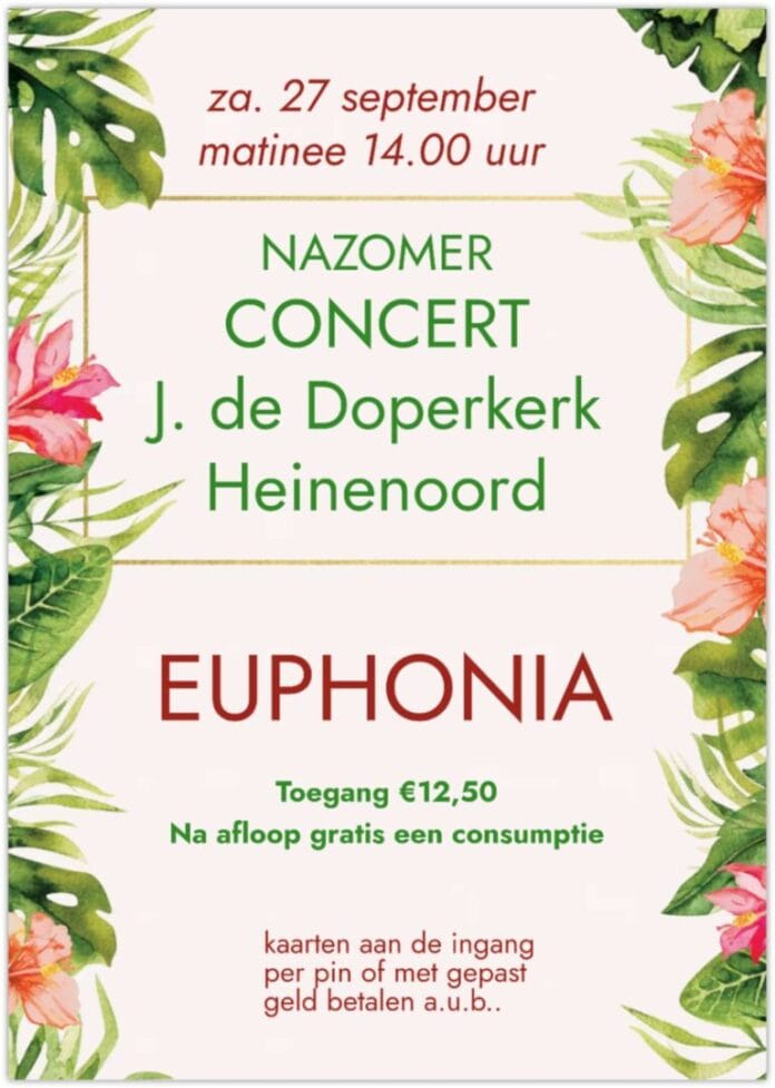 Nazomerconcert Euphonia in Heinenoord.