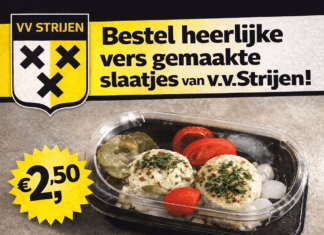 Wereldberoemde slaatjes van v.v. Strijen weer huis aan huis verkocht op Oudejaarsdag