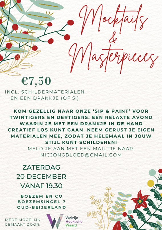 Creatief avondje uit? Kom naar ‘Mocktails & Masterpieces’!