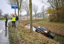 Auto belandt in sloot langs de N217 bij Oud-Beijerland