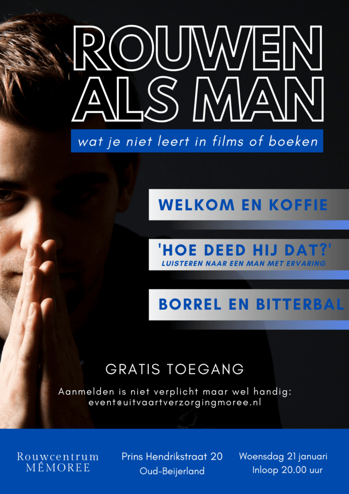 Avond ‘Rouwen als man’ in Oud-Beijerland: ruimte om te luisteren, delen of gewoon te zijn