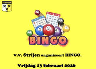 v.v. Strijen organiseert gezellige bingoavond op vrijdag 13 februari