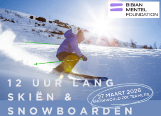 Jongeren uit de Hoeksche Waard skiën 12 uur voor het goede doel