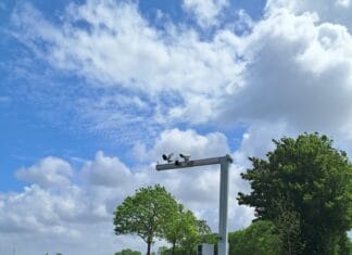 Flitsapparaat geplaatst op N217 richting Maasdam nabij Campina