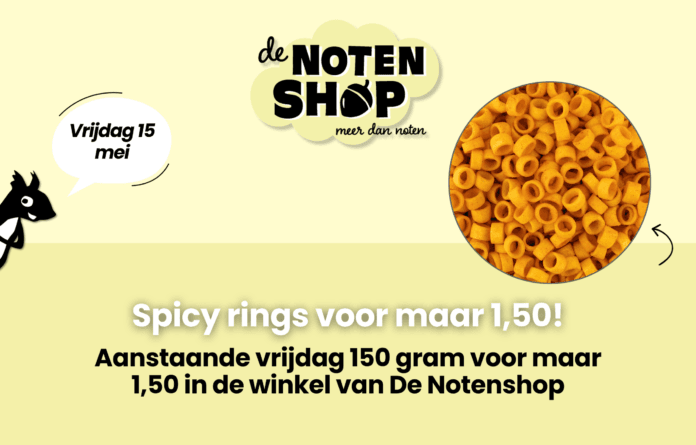 Alleen deze vrijdag: Spicy rings voor maar 1,50 bij De Notenshop!