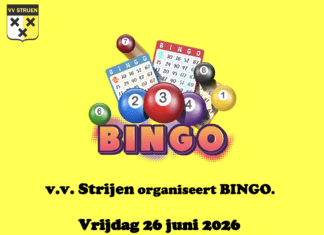 Laatste bingo van het seizoen bij v.v. Strijen op 26 juni
